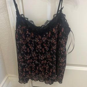 Everleigh gorgeous black background, floral tank from nordstrom rack with lace